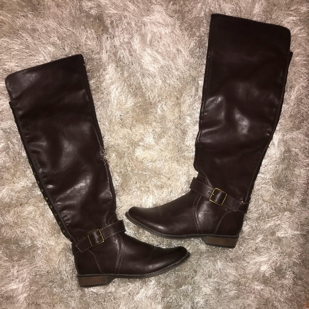 Knee high brown boots
